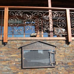 Entrance and terrace railings in the Galileo Hotel - a detail