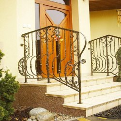 Exterior staircase handrails