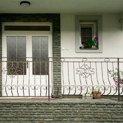 Wrought iron exterior handrails