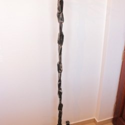 A wrought iron hanger