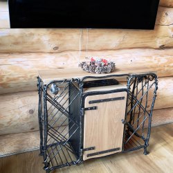 Hand forged chest of drawers for TV and wine