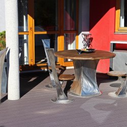 Inox table et chaises