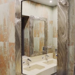 A luxurious bathroom mirror with illumination